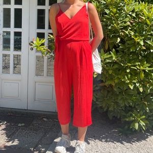 Greylin red jumpsuit with pockets